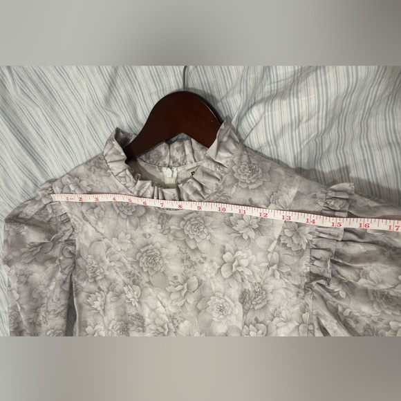 Batsheva Gray floral Ruffled midi dress - Picture 8 of 12